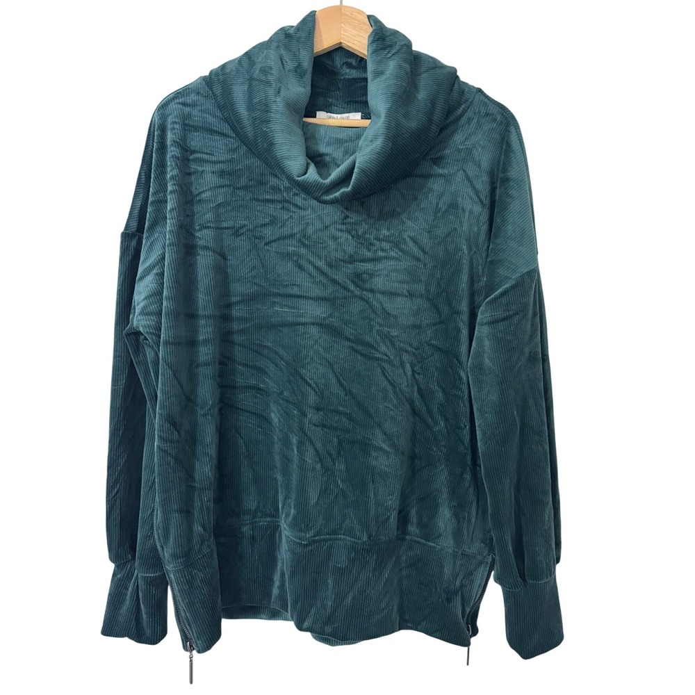 Cable‎ & Gauge Studio Ponderosapine Green Corduroy Cowl Neck Sweatshirt Medium